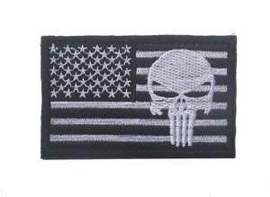 USA FLAG Skull Punisher Tactical Patch Army Marines Morale Hook and Loop FREE USA SHIPPING  SHIPS FROM USA PAT-568 (E)