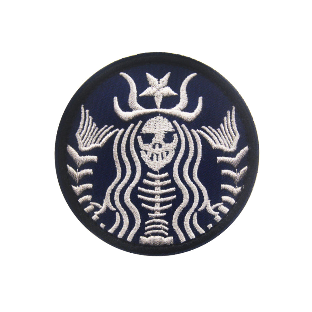 Starbucks Inspired Mermaid Skeleton Zombie Hook and Loop Morale Patch Army Navy USMC Air Force LEO PAT-21/22 (E)