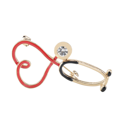 Medical Nurse Doctor Stethoscope With Heart Inspired Pin Vaccine Hospital Front Line Essential Worker P-056 - www.ChallengeCoinCreations.com