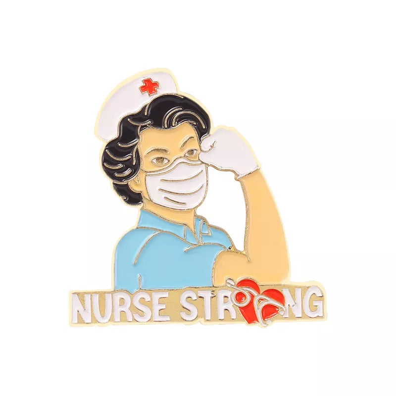 Nurse Strong Pin RN Hospital Staff Emergency Traveling Nurse P-185C