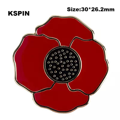 Red Poppy Cloisonné Pin American Legion Veterans Day Lest We Forget Army Navy Air Force Marines Coast Guard Merchant Marines FREE USA SHIPPING  SHIPS FROM USA P-208