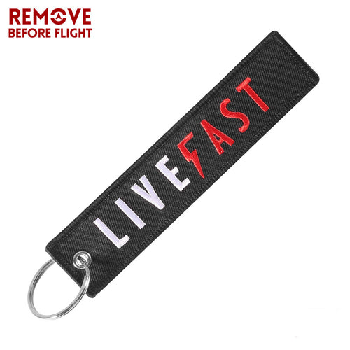 LIVE FAST Keychain Luggage Tag Motorcycle Bike Week Harley Kawasaki Suzuki Honda Yamaha Sturgis LKC-77 - www.ChallengeCoinCreations.com