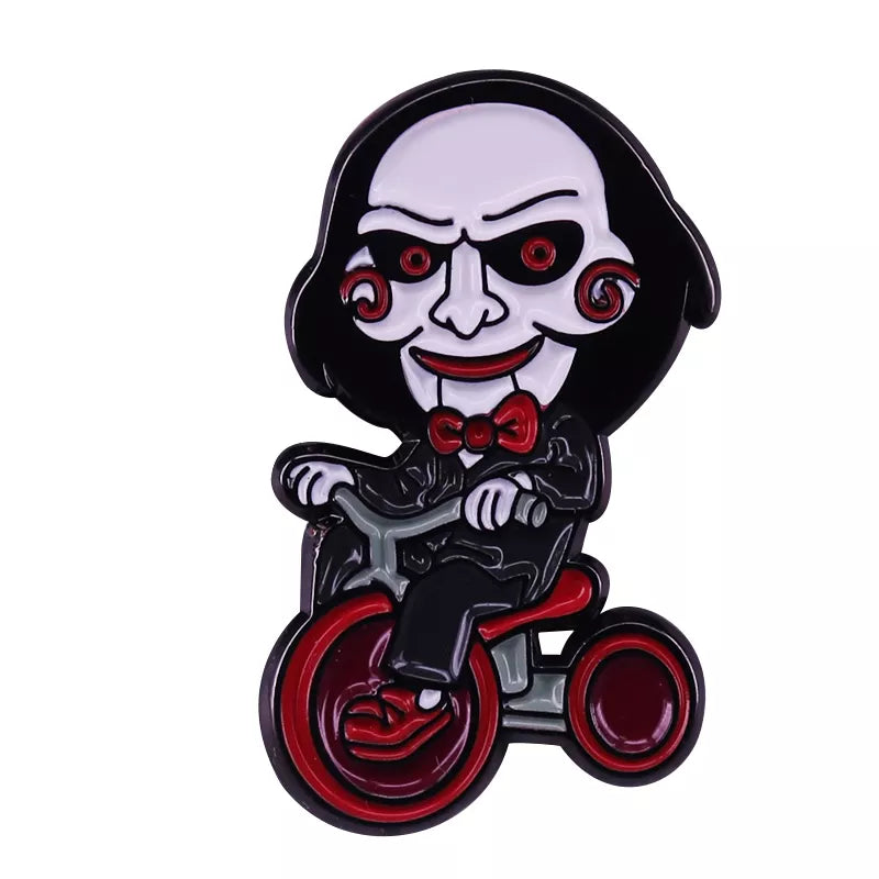 Mini Saw Tricycle I Want To Play A Game  inspired enamel pin Halloween Horror Movie P-167