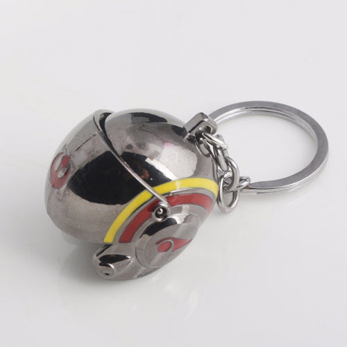 Silver Star Wars Inspired Rebel Alliance Pilot Helmet Keychain Mandalorian Disney Baby Yoda The Child Grogu KC-025 - www.ChallengeCoinCreations.com