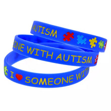 Load image into Gallery viewer, I Love Someone With Autism Awareness Silicone Bracelets 3 colors Available SBLT-022 GHI