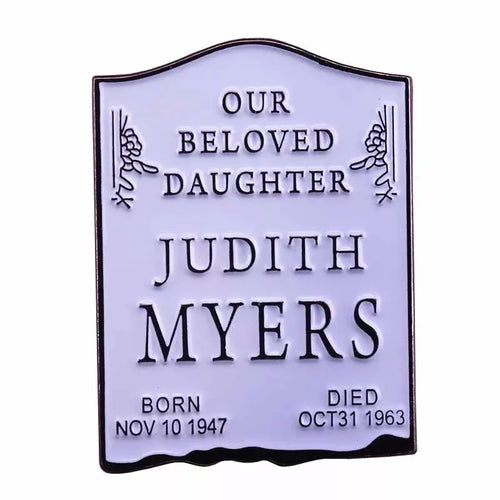 Halloween Inspired Judith Myers Tombstone Mask Enamel Pin Horror Free Shipping In The USA P-191B