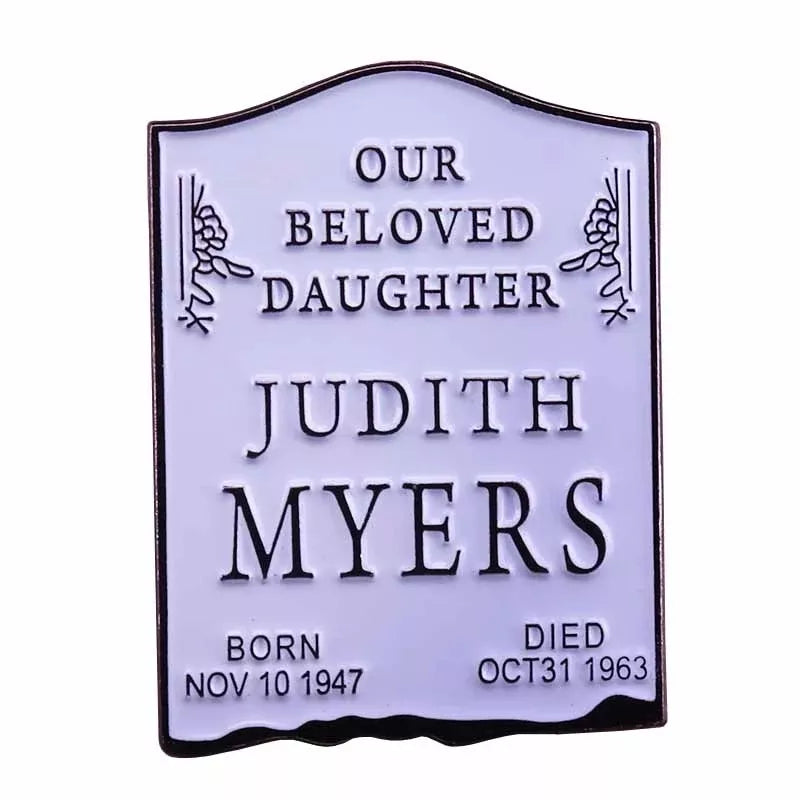 Halloween Inspired Judith Myers Tombstone Mask Enamel Pin Horror Free Shipping In The USA P-191B