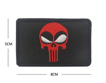 Load image into Gallery viewer, Skull Hook and Loop Morale Patch Blackwater - www.ChallengeCoinCreations.com