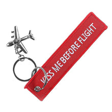 Load image into Gallery viewer, Kiss Me Before Flight Keychain Luggage Tag Flight Attendant Purser First Officer Pilot Airlines Navigator Flight Crew LKC-44, LKC-45, LKC-46 - www.ChallengeCoinCreations.com