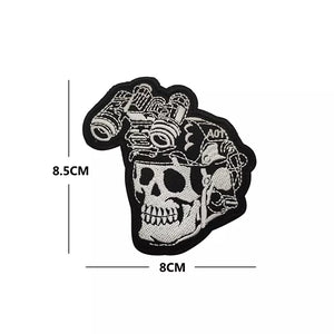 Glow in the Dark Night Vision Soldier Skull Embroidered  Hook and Loop Morale Patch Army Navy USMC Air Force LEO FREE USA SHIPPING SHIPS FROM USA PAT-339