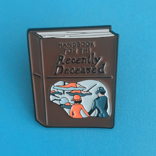 Beetlejuice Inspired Handbook for the Recently Deceased Enamel Pin Cartoon Free Shipping In The USA ZQ-189