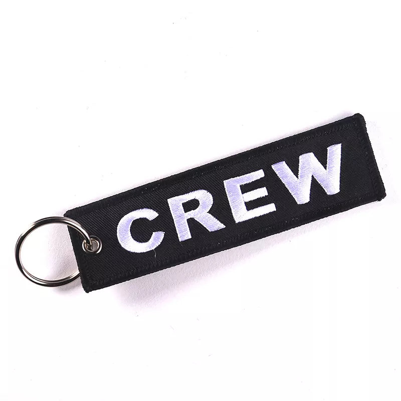 Black CREW Keychain Luggage Tag Flight Attendant Purser First Officer Pilot Airlines Navigator Flight Crew FREE USA SHIPPING SHIPS FROM USA LKC-44A