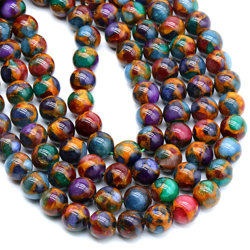 Colorful Cloisonne 8MM Beads Natural 15