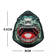 Load image into Gallery viewer, Large Great White Shark Jaws Hook and Loop Morale Patch Army Navy USMC Air Force LEO FREE USA SHIPPING SHIPS FROM USA V01167 PAT-337
