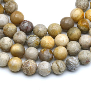 Chrysanthemum Stone 8MM Beads Natural 15" (+/- 44) Beads per strand B-12