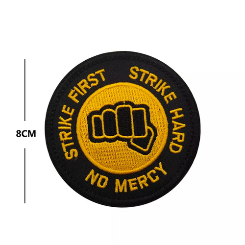 Cobra Kai Strike First Strike Hard No Mercy Tactical Patch Army Marines Morale Hook and Loop FREE USA SHIPPING  SHIPS FROM USA V00993 PAT-140