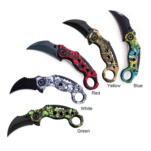 CAMO  outdoor game hunting folding training karambit cargo knife - www.ChallengeCoinCreations.com