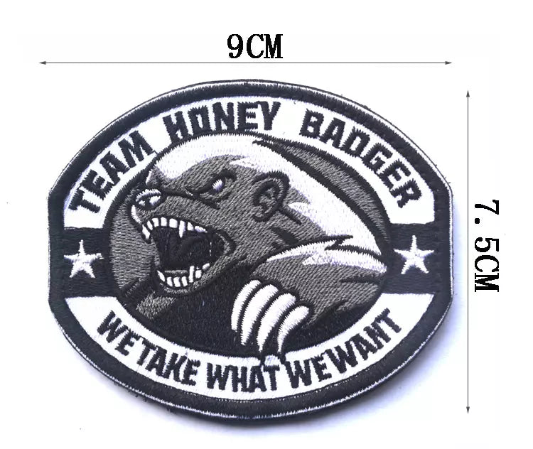 Funny Team Honey Badger We Take What We Want Embroidered  Hook and Loop Morale Patch Army Navy USMC Air Force LEO FREE USA SHIPPING SHIPS FROM USA PAT-347/A  (E)
