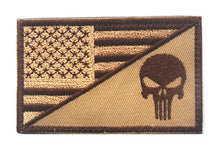 Load image into Gallery viewer, USA FLAG Skull Punisher Tactical Patch Army Marines Morale Hook and Loop FREE USA SHIPPING  SHIPS FROM USA PAT-568 (E)