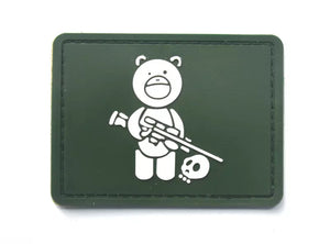Funny Teddy Bear Hunter Skull  Hook and Loop Morale Patch Army Navy USMC Air Force LEO FREE USA SHIPPING SHIPS FROM USA PAT-345/A