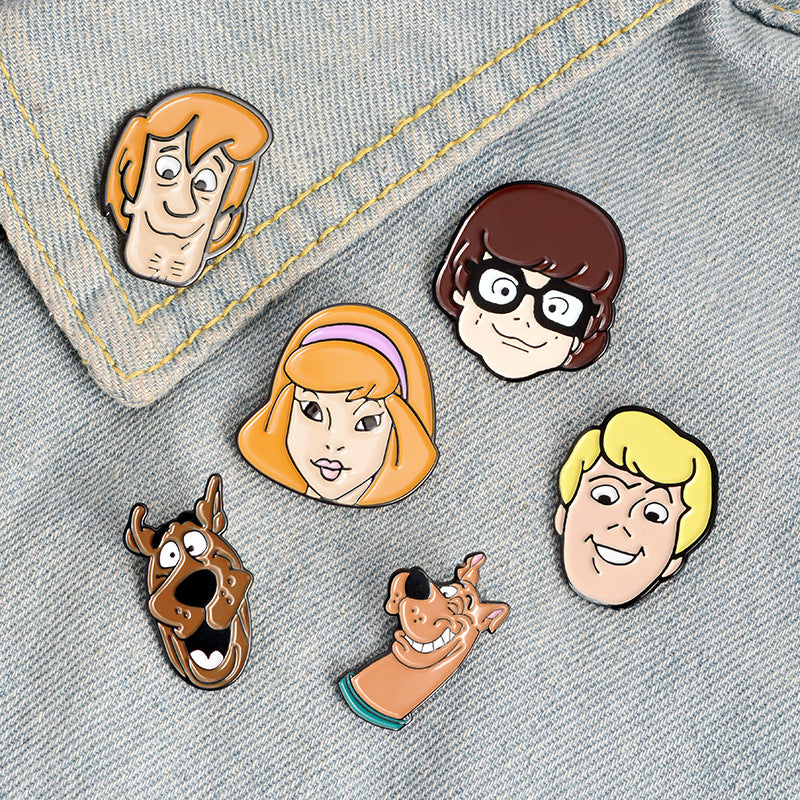 Scooby Doo Inspired Pin Set of Six Pins Velma Daphne Fred Shaggy Scooby Mystery Machine Scooby snacks PS-007 - www.ChallengeCoinCreations.com
