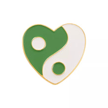 Load image into Gallery viewer, Heart Shaped Yin Yang Taichi Enamel Lapel Pin Tai Chi FREE SHIPPING SHIPS FROM USA P-171/172