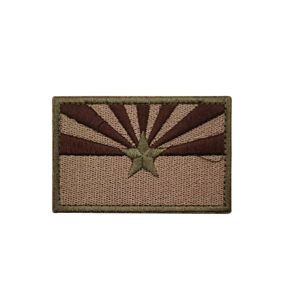 Subdued Arizona State Flag Embroidered  Hook and Loop Morale Patch Army Navy USMC Air Force LEO FREE USA SHIPPING SHIPS FROM USA
