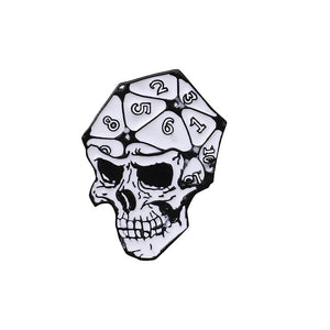 Dungeons and Dragons Inspired D20 20 Sided Dice Skull Pin DD1 - www.ChallengeCoinCreations.com
