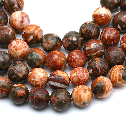 Red Leopard  8MM Beads Natural 15