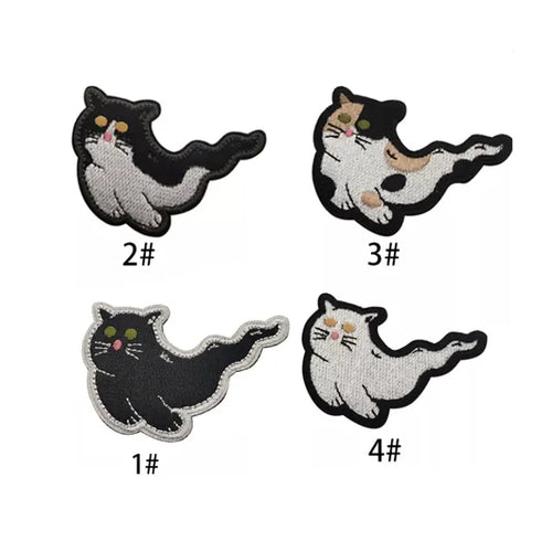 Cute Kitty Cat Ghost Embroidered Hook and Loop Morale Patch FREE USA SHIPPING SHIPS FROM USA PAT-502