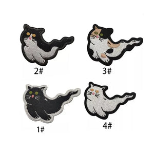 Cute Kitty Cat Ghost Embroidered Hook and Loop Morale Patch FREE USA SHIPPING SHIPS FROM USA PAT-502