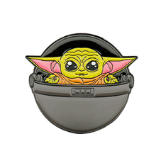 Load image into Gallery viewer, Disney Mandalorian Funko Inspired Pin Galaxys Edge Security Baby Yoda Grogu The Child P-066 - www.ChallengeCoinCreations.com