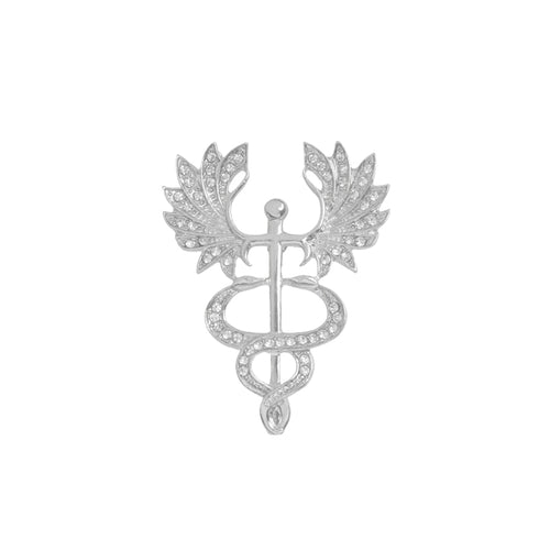Silver Medical Nurse Doctor Symbol Pin Vaccine Hospital Front Line Essential Worker P-118 - www.ChallengeCoinCreations.com