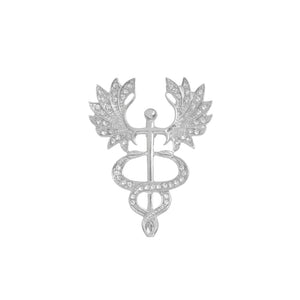Silver Medical Nurse Doctor Symbol Pin Vaccine Hospital Front Line Essential Worker P-118 - www.ChallengeCoinCreations.com