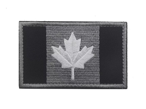 Subdued Grey Canadian Canadien Canada Flag Embroidered Hook and Loop Tactical Morale Patch FREE USA SHIPPING SHIPS FROM USA V90394-2 PAT-284