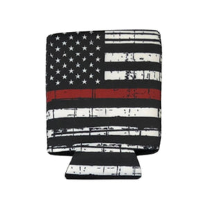 First Responder USA Thin Line Military Themed Can Koozie Ships From The USA - www.ChallengeCoinCreations.com