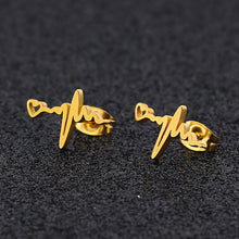 Load image into Gallery viewer, Fashion Delicate Heartbeat EKG Stud Earring for Women Stainless Steel Heart ECG Stud Earrings Free USA Shipping - www.ChallengeCoinCreations.com