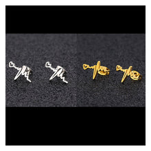 Load image into Gallery viewer, Fashion Delicate Heartbeat EKG Stud Earring for Women Stainless Steel Heart ECG Stud Earrings Free USA Shipping - www.ChallengeCoinCreations.com