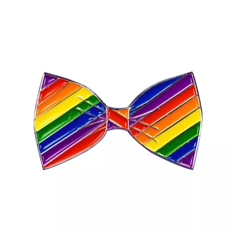 Bow Tie Ribbon  Rainbow Flag Pride Parade Pin LGBTQ Lesbian Gay Bi Transexual Queer Pride FREE USA SHIPPING SHIPS FROM USA P-168B