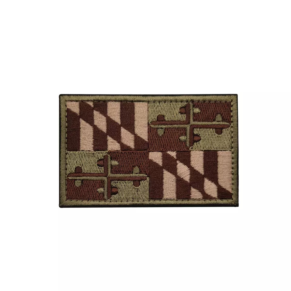Subdued Maryland State Flag Embroidered Hook and Loop Morale Patch Army Navy USMC Air Force LEO FREE USA SHIPPING SHIPS FROM USA PAT-327