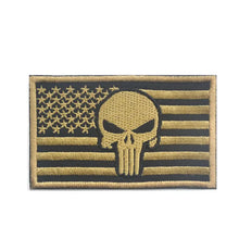 Load image into Gallery viewer, USA FLAG Skull Punisher Tactical Patch Army Marines Morale Hook and Loop FREE USA SHIPPING  SHIPS FROM USA PAT-568 (E)