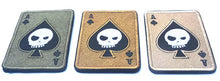 Load image into Gallery viewer, Ace of Spades Skull Grim Reaper Embroidered  Hook and Loop Morale Patch Army Navy USMC Air Force LEO FREE USA SHIPPING SHIPS FROM USA PAT-350/354 (E)