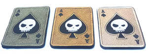 Ace of Spades Skull Grim Reaper Embroidered  Hook and Loop Morale Patch Army Navy USMC Air Force LEO FREE USA SHIPPING SHIPS FROM USA PAT-350/354 (E)