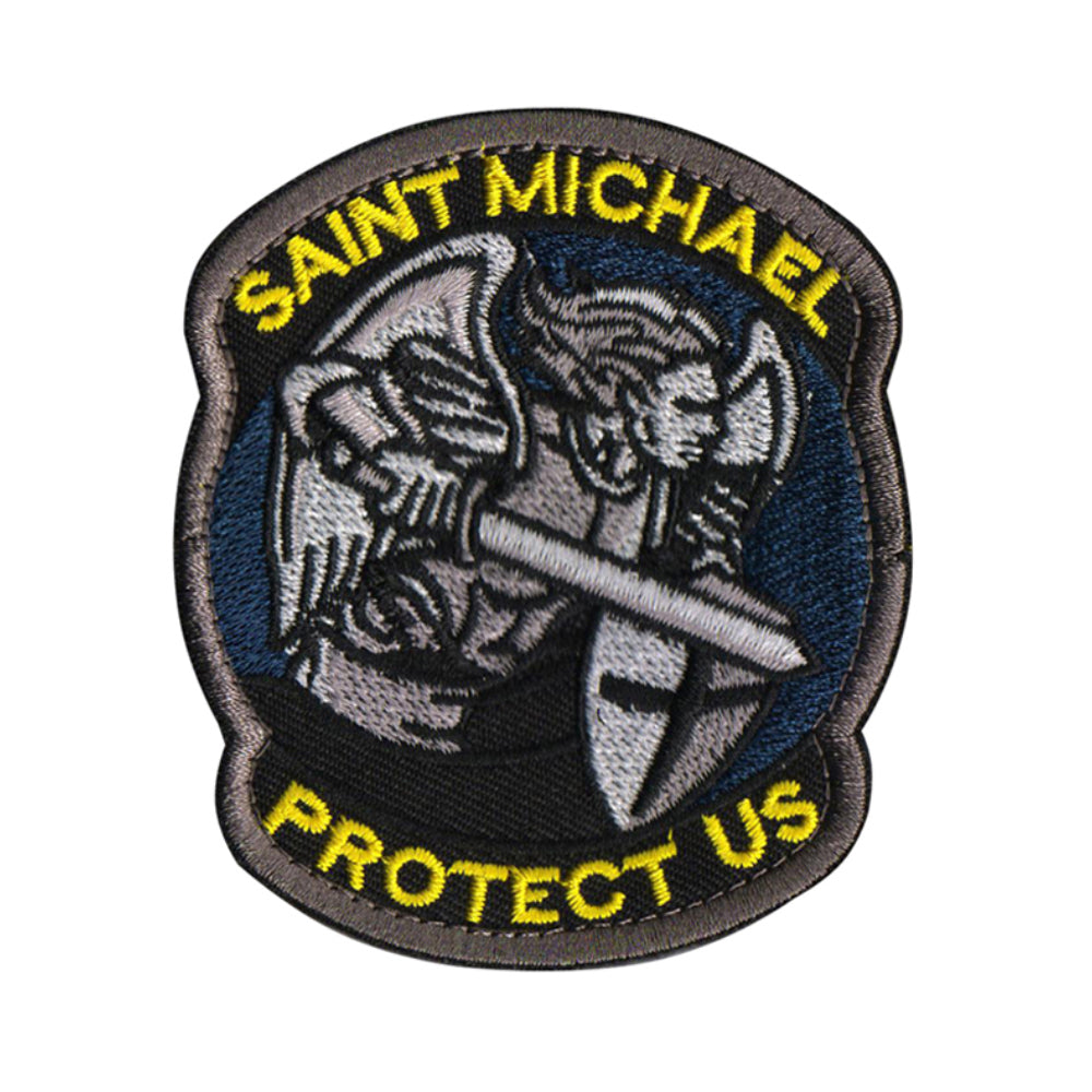 Saint Michael Protect Us Hook and Loop Morale Patch Army Navy USMC Air Force LEO PAT-23 (E)