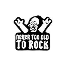 Load image into Gallery viewer, Simpsons Inspired Never To Old To Rock Homer Enamel Pin FREE USA Shipping P-159B