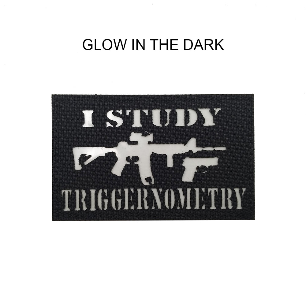 I Study Triggernometry Hook and Loop Morale Patch Army Navy USMC Air Force LEO PAT-24/25/26 (E)