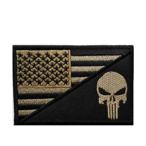 USA FLAG Skull Punisher Tactical Patch Army Marines Morale Hook and Loop FREE USA SHIPPING  SHIPS FROM USA PAT-568 (E)