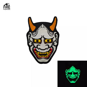 Glow in the Dark Evil Horned Devil Skull Embroidered  Hook and Loop Morale Patch Army Navy USMC Air Force LEO FREE USA SHIPPING SHIPS FROM USA PAT-340