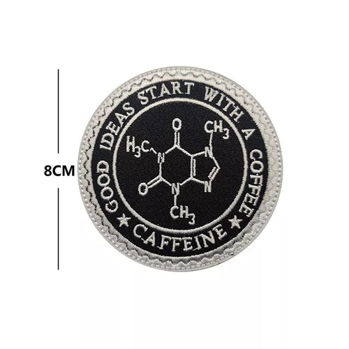 Coffee Caffeine Molecule  Tactical Patch Army Marines Morale Hook and Loop FREE USA SHIPPING  SHIPS FROM USA PAT-149