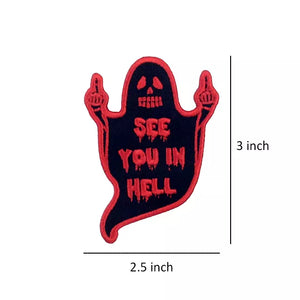 See You in Hell Red Ghost Tactical Patch Army Marines Morale Hook and Loop FREE USA SHIPPING  SHIPS FROM USA V01345-1 PAT-126